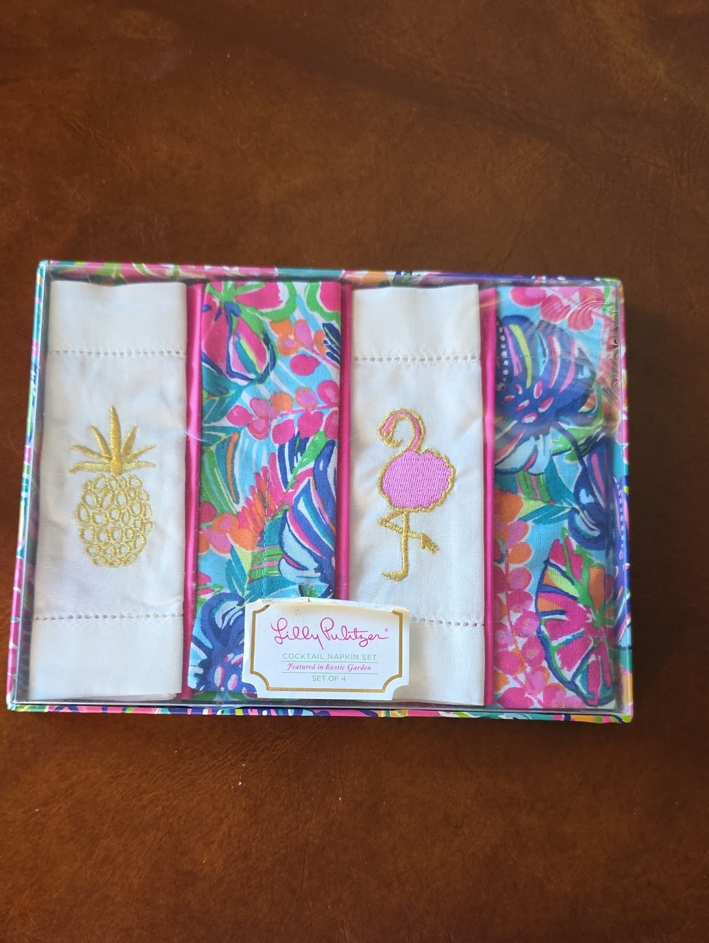 Lilly Pulitzer Pink, Gold & Multicolor Cocktail Napkin Set